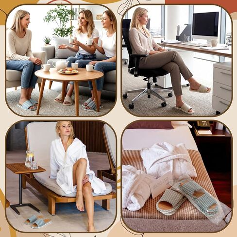 Shihanee 2 Pairs Bamboo Slippers for Women Men Summer Breathable Non-slip Soft Japanese House Slippers with Sole Odor-resistant Light Green Khaki Tatami Style Indoor Cooling Sandals, Size 7.5-8.5 in Saudi Arabia