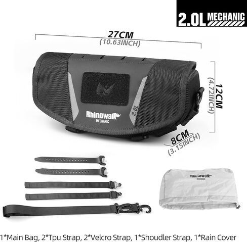 Rhinowalk 2L Motorcycle Handlebar Bag, Bar Bag with Rain Cover & Shoulder Strap for Dual Sport ADV Touring in Saudi Arabia