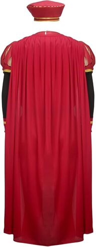 Men Costume Hat Outfits Red Cloak Top Robe Cape Headwear Halloween Cosplay Fancy Dress Clothes Full Set in Saudi Arabia