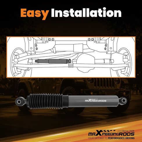 maXpeedingrods Steering Stabilizer for Jeep Wrangler JT Jeep Gladiator JL 2018-2025, G1 Version, Improve Handling Performance in Saudi Arabia