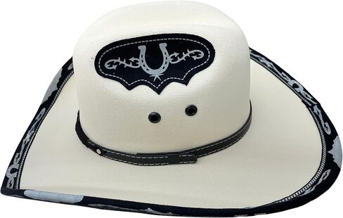 Authentic Mexican Vaquero Cowboy Hat Cream Color with Black Inlay in Saudi Arabia