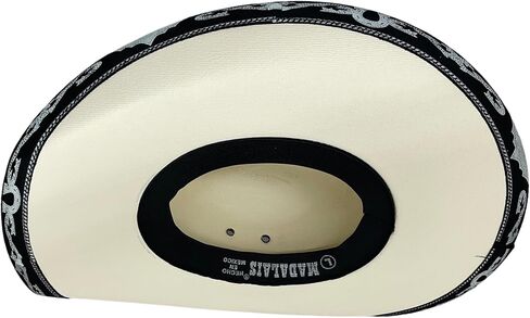 Authentic Mexican Vaquero Cowboy Hat Cream Color with Black Inlay in Saudi Arabia