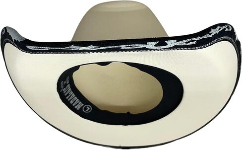 Authentic Mexican Vaquero Cowboy Hat Cream Color with Black Inlay in Saudi Arabia