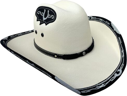 Authentic Mexican Vaquero Cowboy Hat Cream Color with Black Inlay in Saudi Arabia