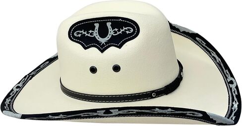Authentic Mexican Vaquero Cowboy Hat Cream Color with Black Inlay in Saudi Arabia