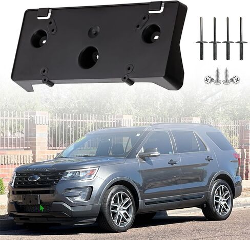 Front License Plate Frame for Ford Explorer 2016 2017 Front Bumper License Tag Plate Holder Mounting Bracket Replace # FB5Z17A385AA FO1068158 in Saudi Arabia