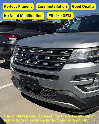 Front License Plate Frame for Ford Explorer 2016 2017 Front Bumper License Tag Plate Holder Mounting Bracket Replace # FB5Z17A385AA FO1068158 in Saudi Arabia