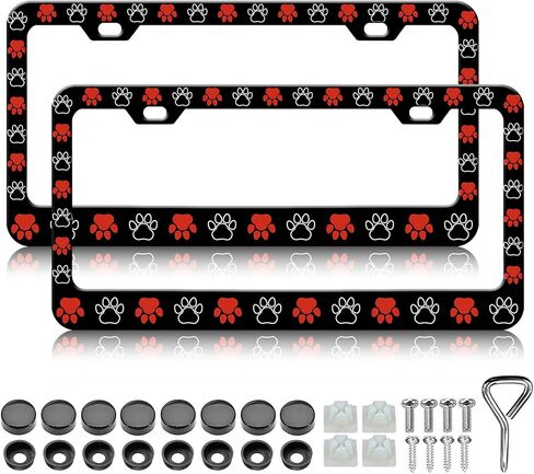 HCSS White Daisy License Plate Frames - 2 Pack Beautiful Flower License Plate Holder, Aluminum Metal Rust-Proof Waterproof Car Decorative Tag Frame for Standard US 12x6 Inch in Saudi Arabia