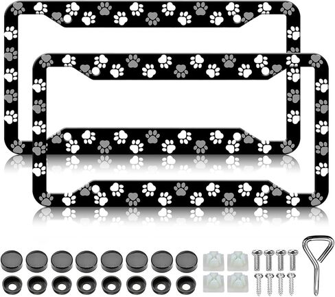 HCSS White Daisy License Plate Frames - 2 Pack Beautiful Flower License Plate Holder, Aluminum Metal Rust-Proof Waterproof Car Decorative Tag Frame for Standard US 12x6 Inch in Saudi Arabia
