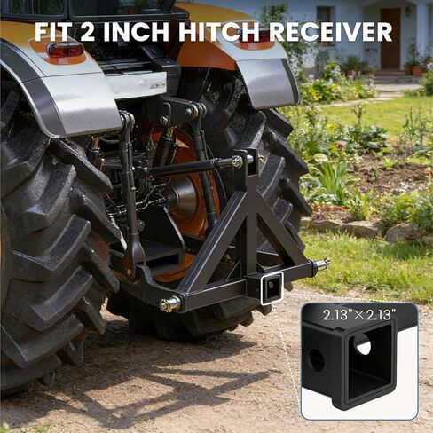 وصلة وصلة مقطورة استقبال 3 نقاط مقاس 2 بوصة من NEWBULIG، وصلة وصلة جرار من الفئة 1 مقاومة للتآكل، محول قضيب السحب سريع التثبيت متوافق مع NorTrac، BX، John Deere، Kubota، أسود in Kuwait