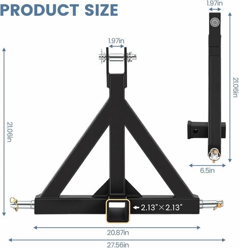 وصلة وصلة مقطورة استقبال 3 نقاط مقاس 2 بوصة من NEWBULIG، وصلة وصلة جرار من الفئة 1 مقاومة للتآكل، محول قضيب السحب سريع التثبيت متوافق مع NorTrac، BX، John Deere، Kubota، أسود in Kuwait