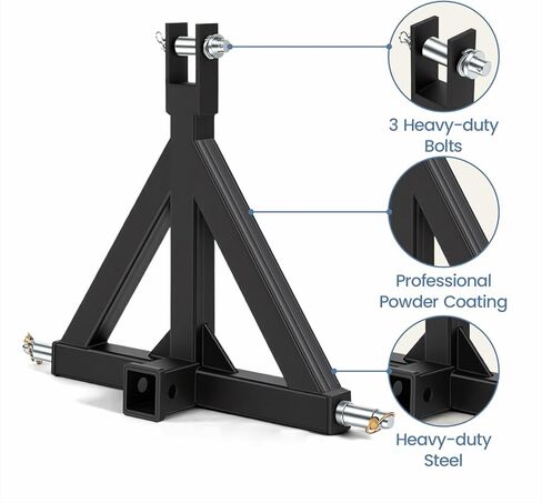 وصلة وصلة مقطورة استقبال 3 نقاط مقاس 2 بوصة من NEWBULIG، وصلة وصلة جرار من الفئة 1 مقاومة للتآكل، محول قضيب السحب سريع التثبيت متوافق مع NorTrac، BX، John Deere، Kubota، أسود in Kuwait