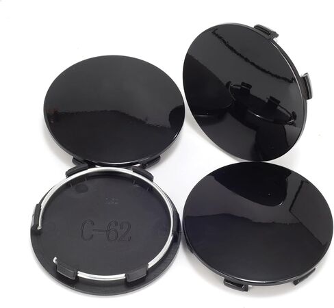 4 Pcs 2.44" (62mm) Wheel Center Caps for TE37 15"&16" A Flat Type 2008 A5 - ABS Plastic Snap-On Hub Covers (Fits 2.28"/58mm Center Bore),Black in Saudi Arabia