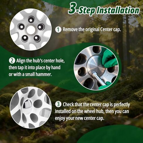 4 Pcs 2.44" (62mm) Wheel Center Caps for TE37 15"&16" A Flat Type 2008 A5 - ABS Plastic Snap-On Hub Covers (Fits 2.28"/58mm Center Bore),Black in Saudi Arabia