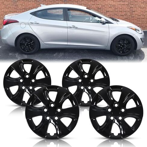 مجموعة أغطية إطارات WolfX مقاس 15 بوصة مكونة من 4 غطاء حافة عجلة لسيارة Hyundai Elantra Sedan 2011-2016 (تناسب فقط المحور الفولاذي) استبدال غطاء محور حافة العجلة من مادة PP، (5095G، طلاء) in Kuwait