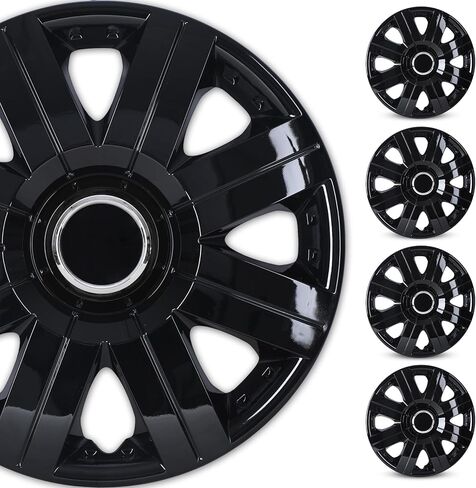 WOLFSTORM 15" Universal Wheel Rim Cover Hub Caps Auto Hubcap Set, R15 Wheel Cover Replacement Snap On Car Truck SUV - 15 Inch Set of 4 Snap On R15 Hubcaps for Universal Automotive(Silver) in Saudi Arabia