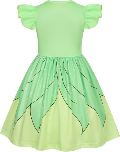 COTRIO Princess Dress Girls Casual Dresses Toddler Twirl Skater Dress A Line Swing Sundress Kids Ruffle Sleeve School Dresses in Saudi Arabia