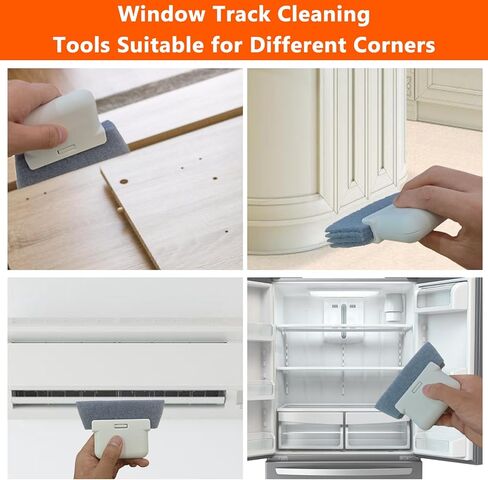 Window Screen Cleaner and Groove Cleaning Brush, Mesh Screen Cleaning Brush and 3 PCS Hand-held Magic Window Track Cleaning Tools for Sliding Door, Sill, Tile Lines, Shutter, Car Vents in Kuwait