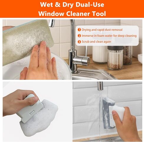 Window Screen Cleaner and Groove Cleaning Brush, Mesh Screen Cleaning Brush and 3 PCS Hand-held Magic Window Track Cleaning Tools for Sliding Door, Sill, Tile Lines, Shutter, Car Vents in Kuwait