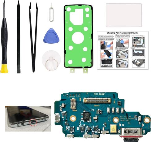 Charging Port Replacement Kit Compatible with Galaxy S22 Ultra US Version, Dock Board USB-C Connector Only for S22 Ultra SM-S908U, SM-S908U1, SM-S908W, with Instruction Manual, Toolkit in Saudi Arabia