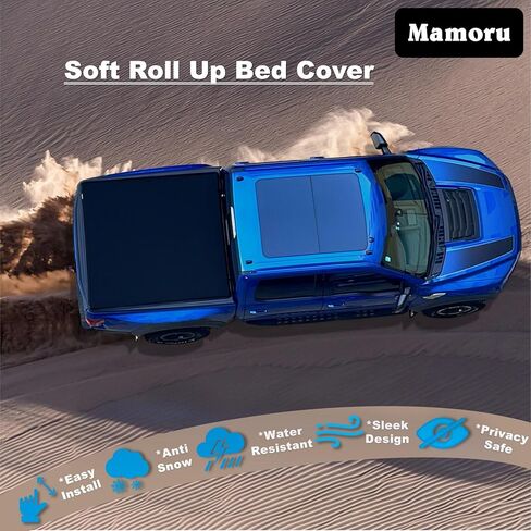 Mamoru Soft Roll Up 4'6" Truck Bed Cover Compatible for 2022 2023 2024 2025 2026 Maverick Vinyl Tonneau Cover in Saudi Arabia