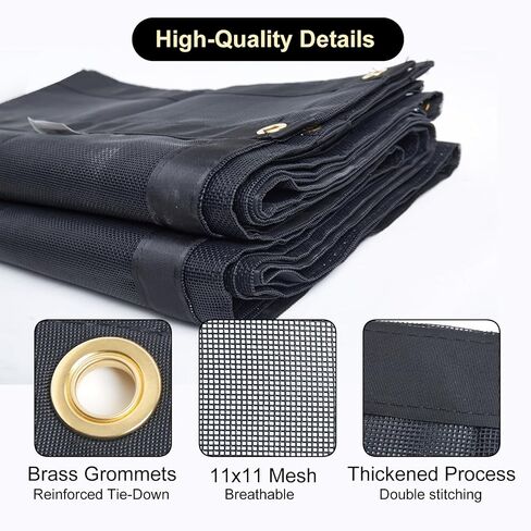 Dump Truck Mesh Tarp 7'x22' Durable Dump Trailer Tarp Opening Shade Truck Bed Cover with Grommets,Heavy Duty Black Cover with 2 Pockets for Easy Installation in Saudi Arabia