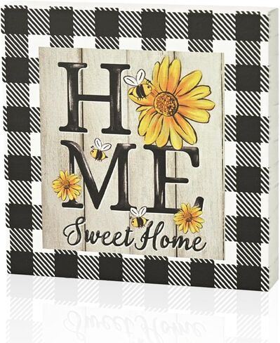 Smile Valentine's Day Wooden Decor, Happy Valentine's Day Heart - Shaped Ornament with Buffalo Plaid Bow, Valentine indoor Decoration in Saudi Arabia