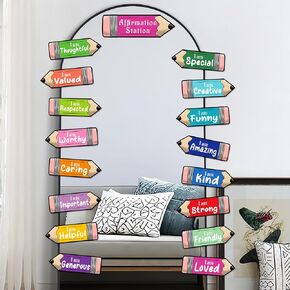 Colorful Inspirational Quote Mirror Decals Positive Affirmation Sticker for Mirror Peel and Stick Kids Nursery Wall Decal for Boys Girls Bedroom I Am Motivational Vinyl Stickers for Bathroom Classroom in Saudi Arabia