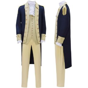 Adult Men George Washington Coslpay Jacket Vest Pants Uniform Medieval Alexander Hamilton Halloween Costume in Saudi Arabia
