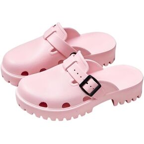 Women's Arch Support Clogs, Solid Color Hollow Out Anti-Slip Garden Shoes, Casual Outdoor Summer Slide Shoes in Kuwait