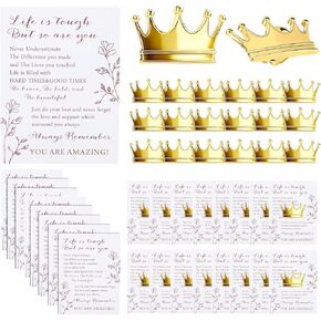 25 Pcs Crown Pin Inspirational Gifts for Women Men with Motivational Cards and Organza Bags, Crown Party Favors, Cancer Awareness Gifts, Back-to-School Supplies in Kuwait