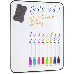 2PCS Magnetic Whiteboard for Fridge,Magnetic Dry Erase Board for Refrigerator with 8 Marker and 2 Eraser, Fridge Whiteboard Magnetic for Home Kitchen Memo Grocery List (12" X 9") in Saudi Arabia