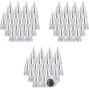 أغطية صامولة العروة 33 مم 4-3/4 بوصة أغطية صواميل مدببة 60 حزمة، أغطية بلاستيكية من الكروم ABS مضادة للصدأ غطاء صامولة العروة لمقطورات نصف الشاحنات in Kuwait