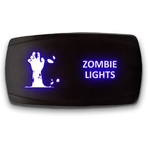ZOMBIE LIGHTS - أزرق - STARK 5-PIN HORIZONTAL Laser المحفور LED Rocker Switch ضوء مزدوج - 20A 12V ON / OFF in Kuwait