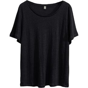 Amazhiyu Women's 100% Linen Knit T-Shirt Short Sleeve Basic Tee Summer in Saudi Arabia