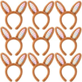 9 Packs Cute Easter Bunny Ears Headband Plush Bunny Ears Headbands for Women Rabbit Easter Costume for Party Favors Decoration Adult Women in Kuwait