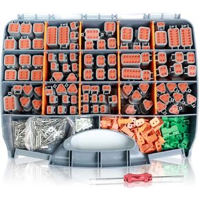 طقم دبابيس موصل ألماني 706 قطعة - سلسلة DT، موصلات مقاومة للماء والغبار مع أداة تفكيك، قابس طرفي لتجعيد السيارات الكهربائية وإصلاحات السرج الجاهزة للاستخدام in Kuwait