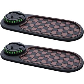 سجادة Saker متعددة الوظائف مضادة للانزلاق مع حامل هاتف يدور 360 درجة، عرض أرقام مواقف السيارات المؤقتة، وسادة تنظيم لوحة القيادة غير قابلة للانزلاق للهواتف والنظارات الشمسية والمفاتيح والأساسيات اليومية (رمادي) in Kuwait