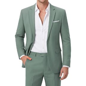 MAGE MALE Men's 2 Piece One Button Suits Set Slim Fit Tuxedo Blazer Jacket and Pants for Party Wedding & Business in Kuwait