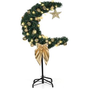 3 FT Eid Ramadan Moon Tree, Lighted Crescent Artificial Tree with LED Star String, Islamic Decoration for Garden, Indoor, Home, Party Decor(Green) in Kuwait