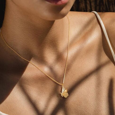 Dainty Gold Necklace for Women Butterfly Stars Snake Pendant Necklaces with Cubic Zirconia, 14K Gold Plated Delicate Jewelry in Saudi Arabia