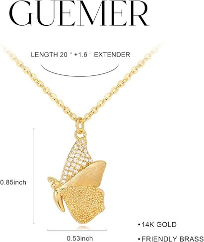 Dainty Gold Necklace for Women Butterfly Stars Snake Pendant Necklaces with Cubic Zirconia, 14K Gold Plated Delicate Jewelry in Saudi Arabia