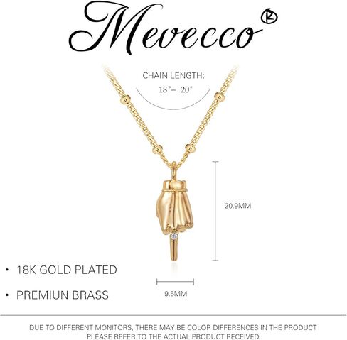 MEVECCO Gold Necklace for Women 18k Gold Plated Gesture Charm Pendant Necklace Handmade Jewelry for Valentine's Day Birthday Gifts in Saudi Arabia