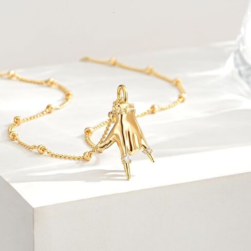 MEVECCO Gold Necklace for Women 18k Gold Plated Gesture Charm Pendant Necklace Handmade Jewelry for Valentine's Day Birthday Gifts in Saudi Arabia