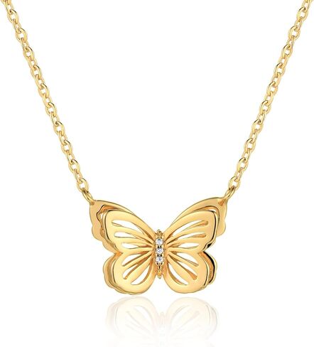 Dainty Gold Necklace for Women Butterfly Stars Snake Pendant Necklaces with Cubic Zirconia, 14K Gold Plated Delicate Jewelry in Saudi Arabia