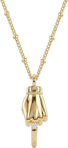 MEVECCO Gold Necklace for Women 18k Gold Plated Gesture Charm Pendant Necklace Handmade Jewelry for Valentine's Day Birthday Gifts in Saudi Arabia