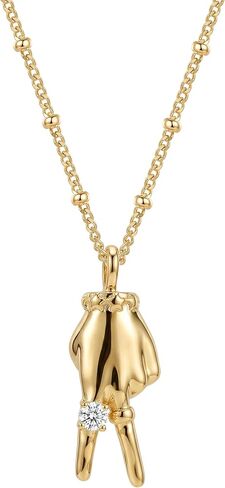 MEVECCO Gold Necklace for Women 18k Gold Plated Gesture Charm Pendant Necklace Handmade Jewelry for Valentine's Day Birthday Gifts in Saudi Arabia