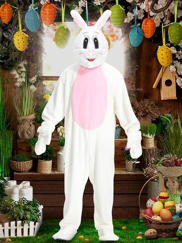 Seasons Adult Easter Bunny Deluxe Costume, Full Body Suit Holiday Dress Up in Saudi Arabia