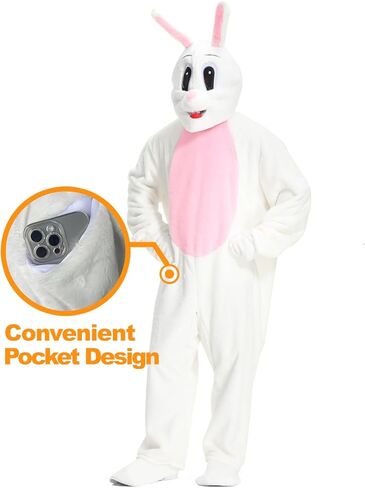 Seasons Adult Easter Bunny Deluxe Costume, Full Body Suit Holiday Dress Up in Saudi Arabia