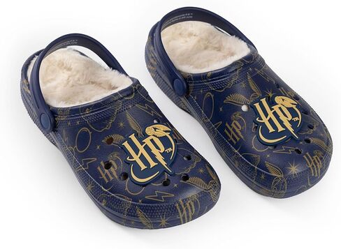 Harry Potter Womens Navy Logo Fur Lined Clogs | Soft Lining for Comfortable Wear | Casual Footwear for Every Day in Saudi Arabia